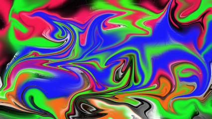 Obraz premium Abstract color background in impressionism style of multicolored liquid colors. Liquid marble texture, waves Swirl pattern . Modern design. Psychedelic wallpaper or for web .