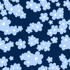 Simple ditsy floral pattern with cute tiny abstract flowers. Pretty spring motif. Great for home decor textile.