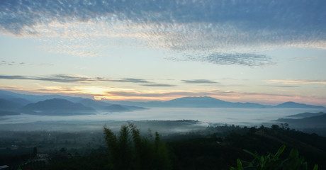 Morning fog, sunrise