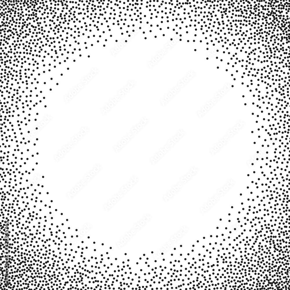 Wall mural stipple circle frame. vector dotted halftone background with round frame