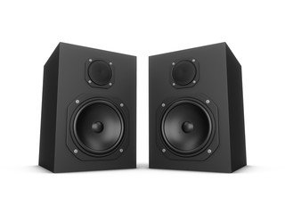 Fototapeta premium 3D rendering speakers isolated on white background