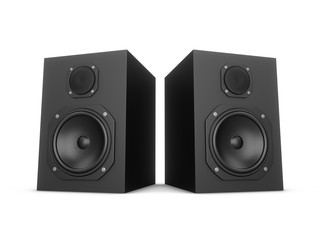 Obraz premium 3D rendering speakers isolated on white background