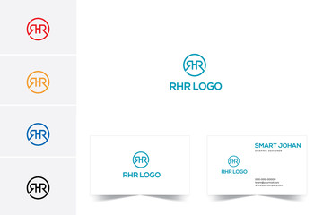 rhr, rh logo Design and vector template