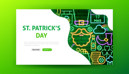 Saint Patricks Day Neon Landing Page