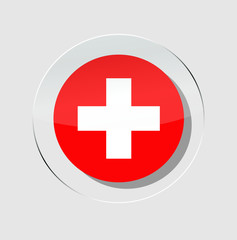 swiss country flag circle icon with a white background