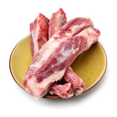 Raw Pork Ribs Isolated On White Background