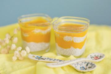 Chia seeds pudding with mango