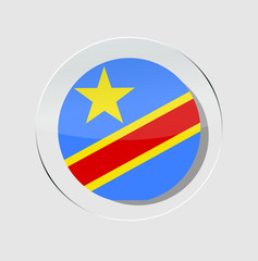 democratic republic congo country flag circle icon with a white background