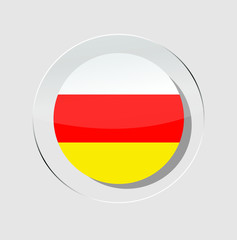 Obraz premium north ossetia country flag circle icon with white background