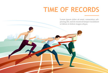 Time of records. Sport running and competition concept. Vector illustration - 329349793