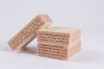 Top view of waffles isolated on a white background, waffles