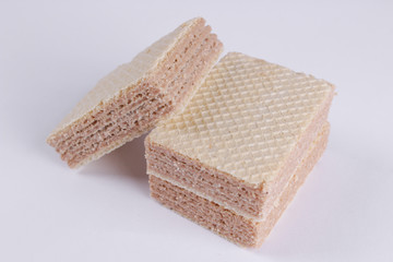 Top view of waffles isolated on a white background, waffles