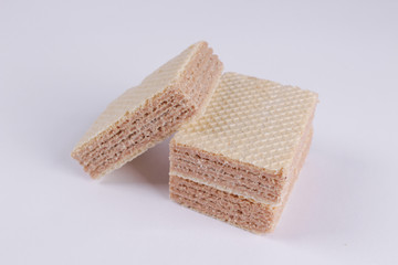 Top view of waffles isolated on a white background, waffles