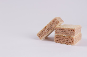Top view of waffles isolated on a white background, waffles