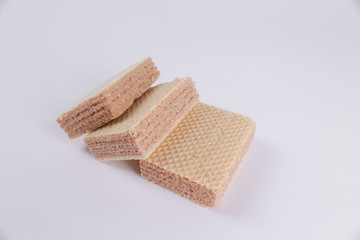 Top view of waffles isolated on a white background, waffles