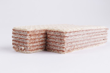 Top view of waffles isolated on a white background, waffles