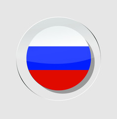 Fototapeta premium Russian country flag circle icon with white background