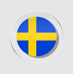 Fototapeta premium swedish country flag circle icon with a white background