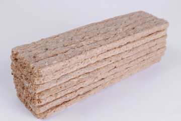 Top view of crispbreads isolated on a white background
