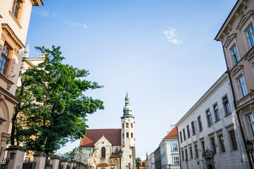 Naklejka premium view of the central street of Krakow Poland