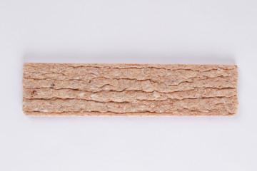 Top view of crispbreads isolated on a white background