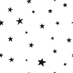 Hand drawn vector seamless star pattern, star quote, saying, retro, wedding, vintage, greeting card, web template.