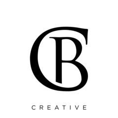 cb luxury logo design vector - obrazy, fototapety, plakaty