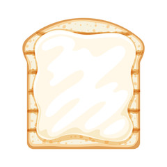 Open sandwich with white spread - cream cheese, butter.