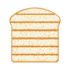 Bread toast isolated vector illustration. Toasted slice.