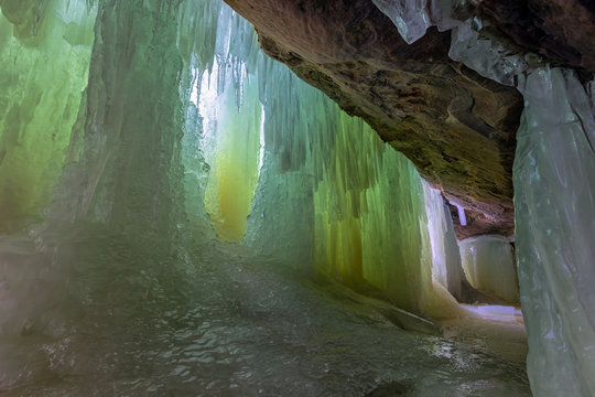 Frozen Ice Curtain at Eben Junction in Northern Michigan