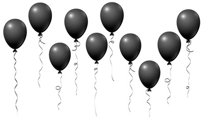 Flying balloons isolated decoration elements.
