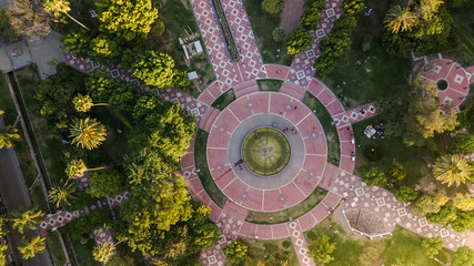 Top view of a green square