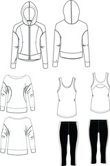 Activewear fashion collection set vector