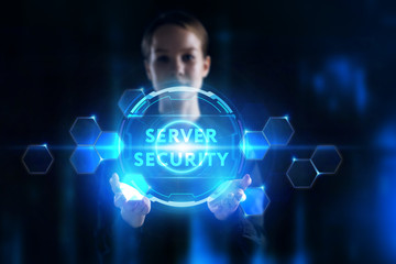 Business, Technology, Internet and network concept. Young businessman working on a virtual screen...