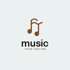 music logo in modern design template