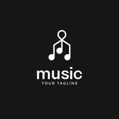 music logo in modern design template