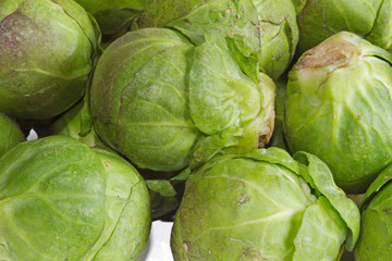 Brussels sprout background, heap of sprouts