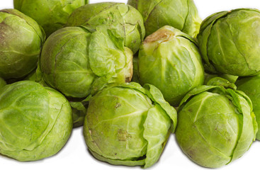 Brussels sprout background, heap of sprouts