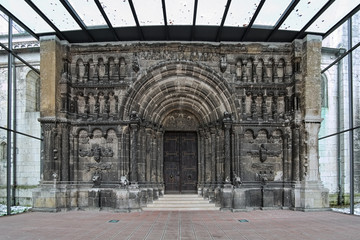 Regensburg, Germany. Schottenportal, the north portal of St. James Church of Scots Monastery. The...