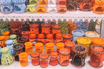Traditional souvenirs in a Tunisian store. Sula Center, Sousse