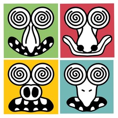 set of funny monsters