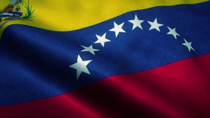 Venezuela flag waving in the wind. National flag of Venezuela. Sign of Venezuela. 3d rendering