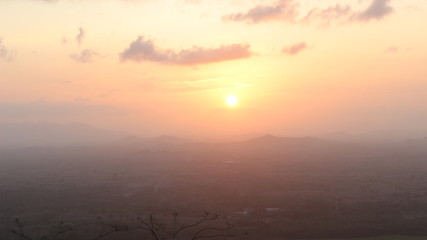 orange and red color sky in sunset evening time 