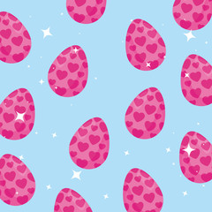 background of cute eggs easter decorated vector illustration design
