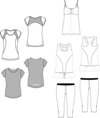 Activewear fashion collection set vector