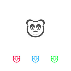 Panda icon flat.