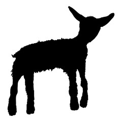 Vector Lamb Black Silhouette Illustration