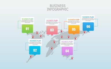diagram Business and Education By Step 6 Steps design  vector illustration