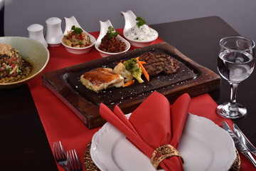 eating meat and good presentation