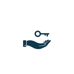 key in hand. vector symbol on white background in flat design